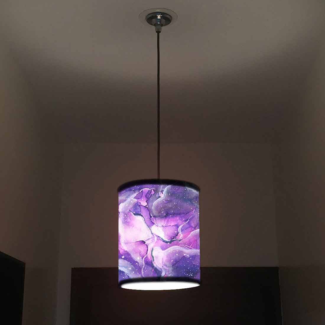 Ceiling Hanging Pendant Lamp Shade - Space Dark Purple Watercolor - Image 2