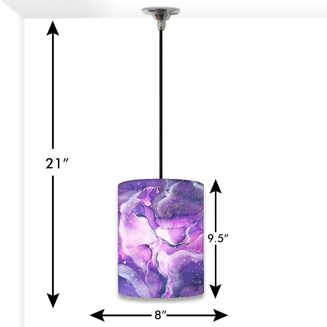 Ceiling Hanging Pendant Lamp Shade - Space Dark Purple Watercolor - Image 3