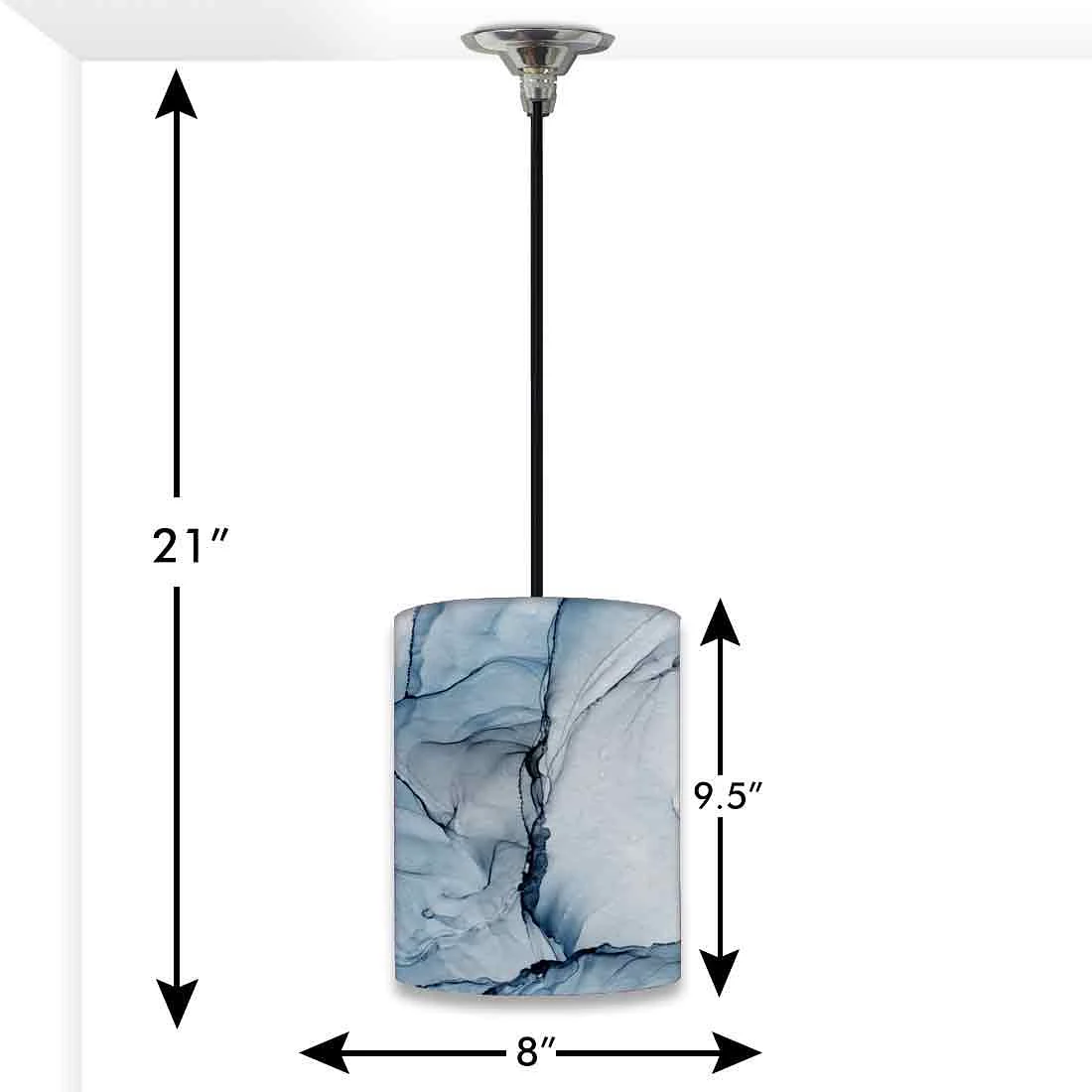 Ceiling Hanging Pendant Lamp Shade - Gray Ink Watercolor - Image 3