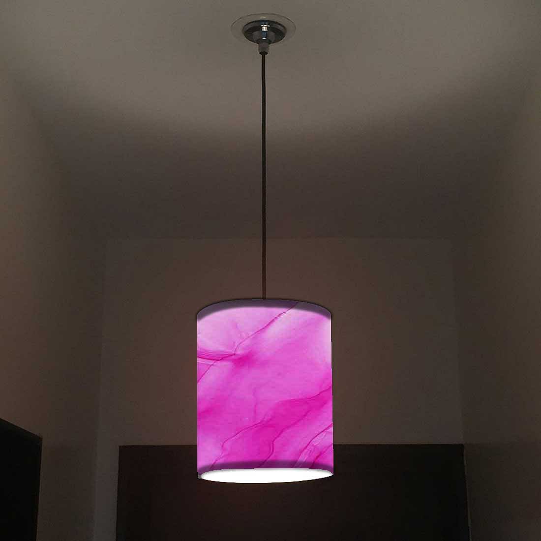 Ceiling Hanging Pendant Lamp Shade - Pink Ink Watercolor - Image 2