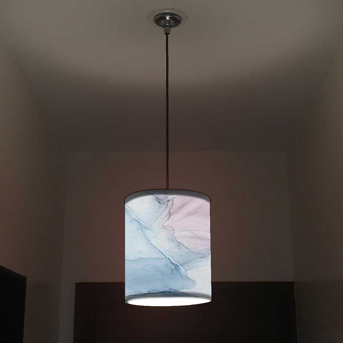 Ceiling Hanging Pendant Lamp Shade - Gray Purple Ink Watercolor - Image 2