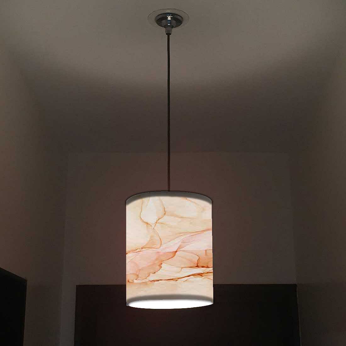 Ceiling Hanging Pendant Lamp Shade - Brown Ink Watercolor - Image 2