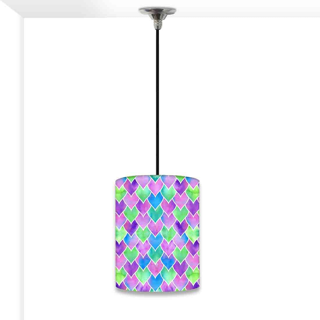 Ceiling Hanging Pendant Lamp Shade - Multicolor Mermaid Watercolor