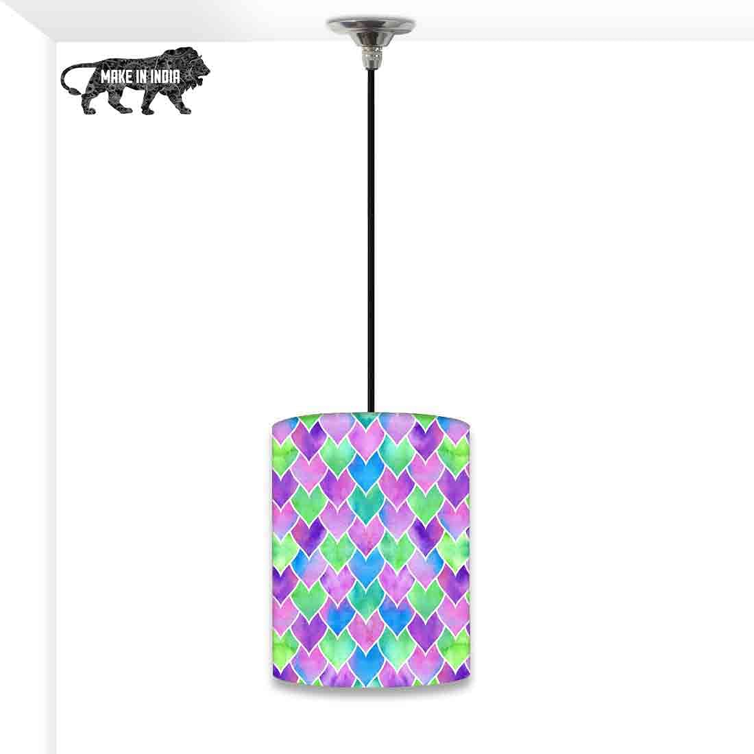 Ceiling Hanging Pendant Lamp Shade - Multicolor Mermaid Watercolor - Image 2