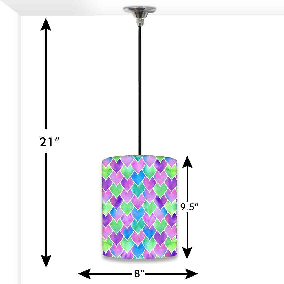 Ceiling Hanging Pendant Lamp Shade - Multicolor Mermaid Watercolor - Image 3