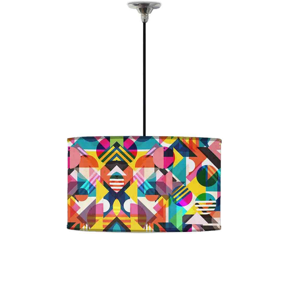 Ceiling Lamp Hanging Drum Lampshade - Mulicolour ply