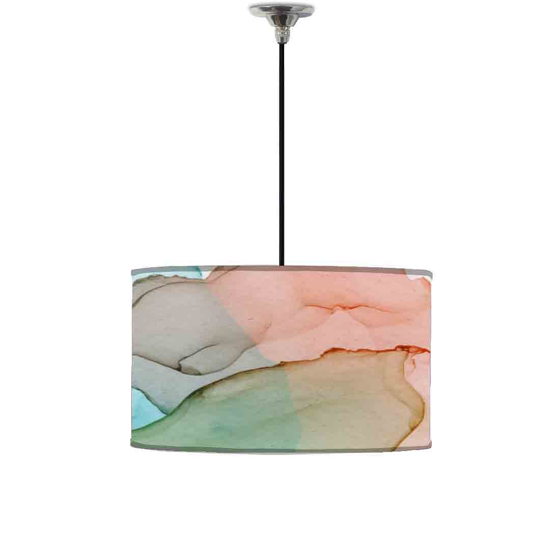 Ceiling Lamp Hanging Drum Lampshade - Ink Watercolor Shades