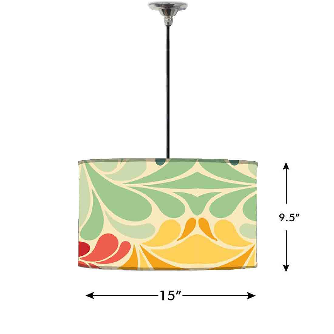 Ceiling Lamp Hanging Drum Lampshade - Retro Flower - Image 2