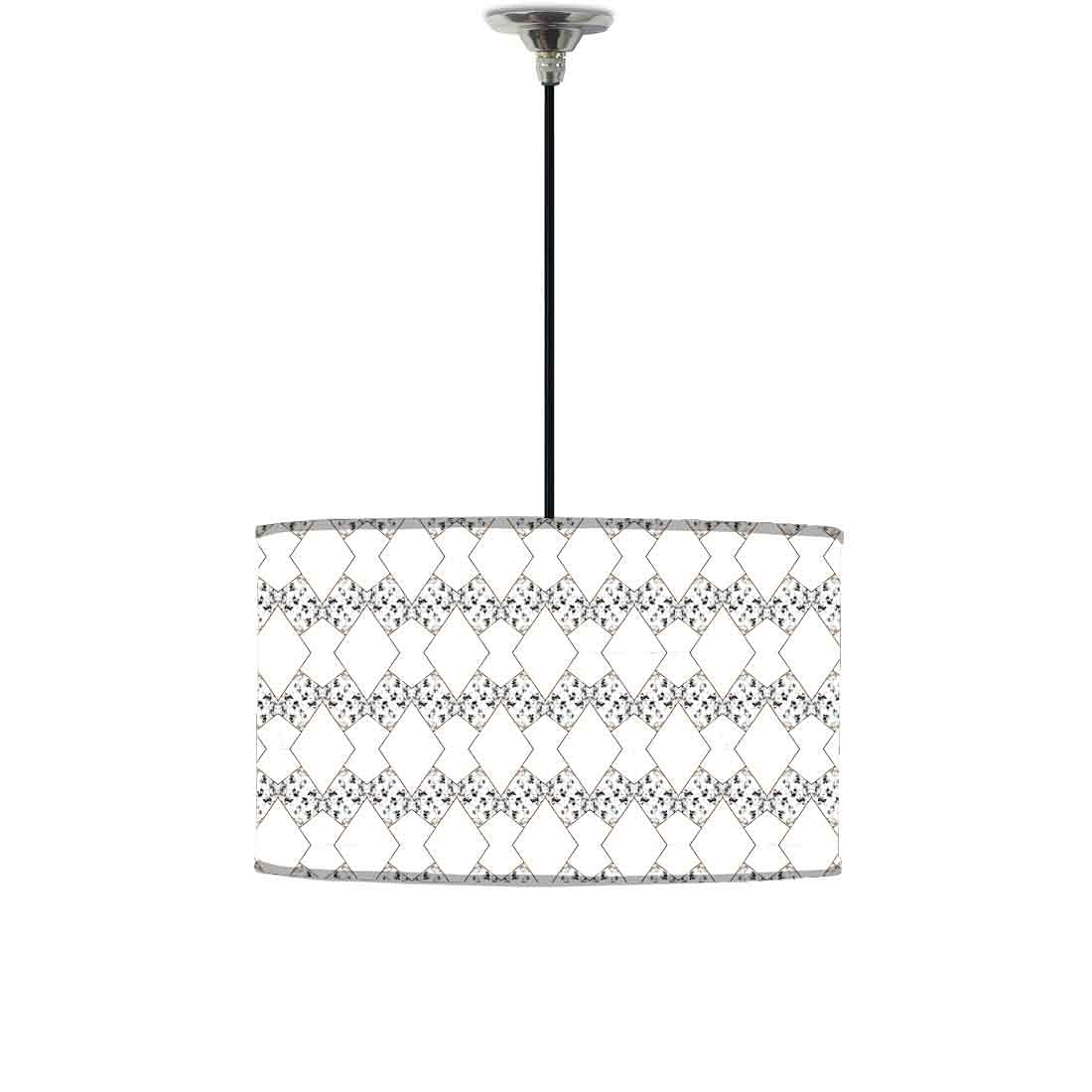 Ceiling Lamp Hanging Drum Lampshade - Black and White