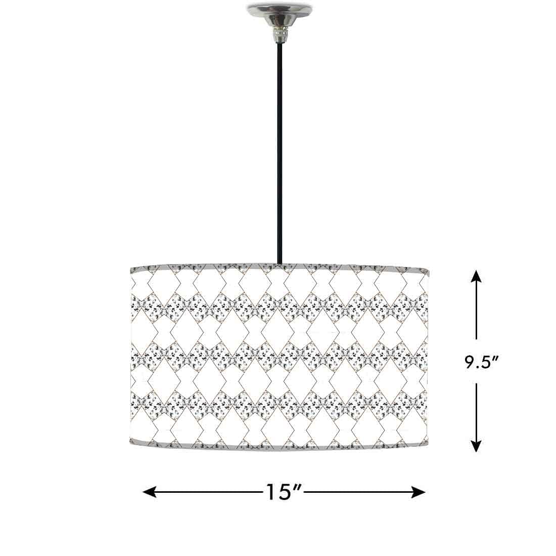 Ceiling Lamp Hanging Drum Lampshade - Black and White - Image 2