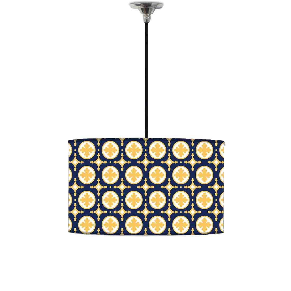 Ceiling Lamp Hanging Drum Lampshade - Yellow Circle