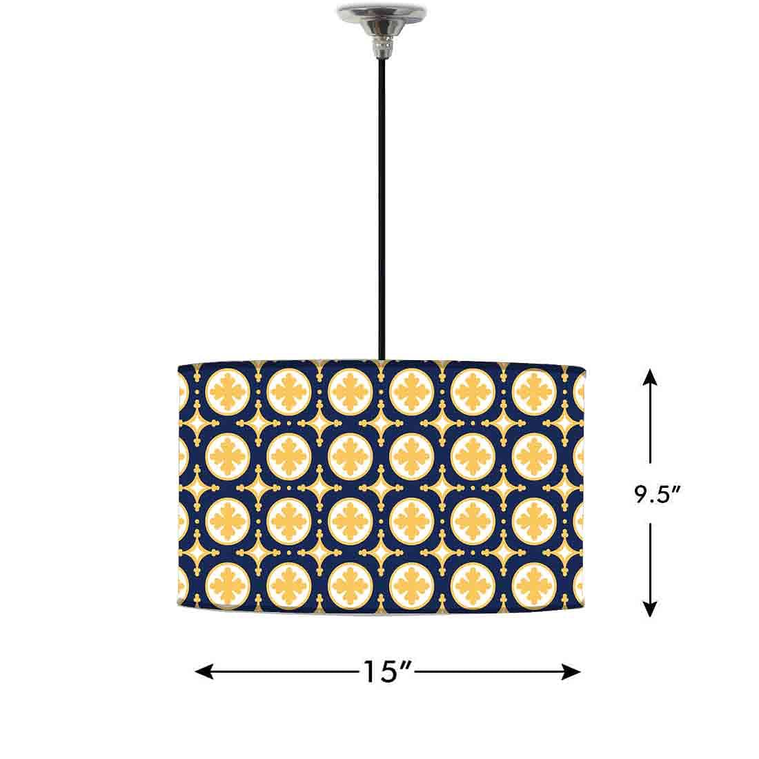 Ceiling Lamp Hanging Drum Lampshade - Yellow Circle - Image 2