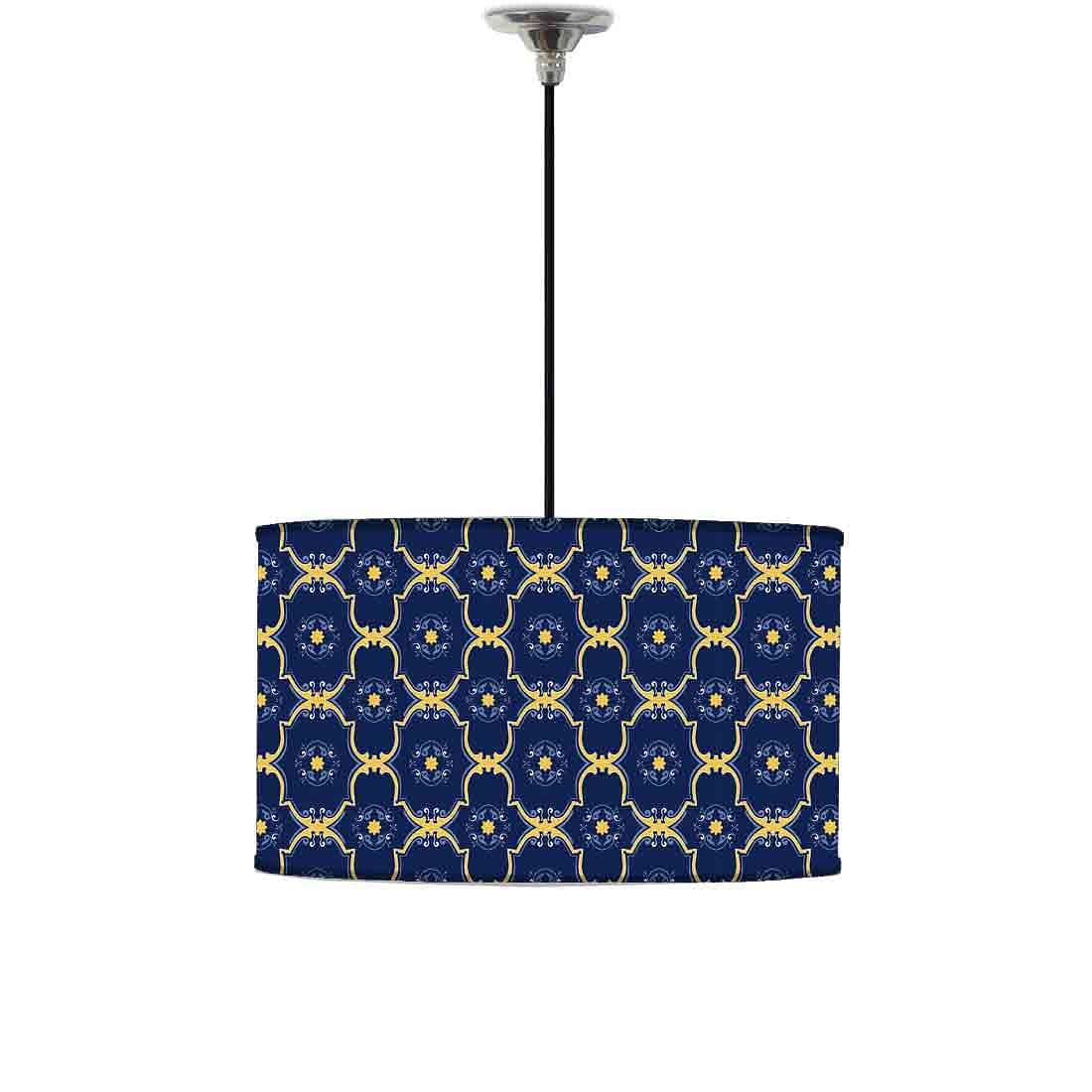 Ceiling Lamp Hanging Drum Lampshade - Spanish Pattern