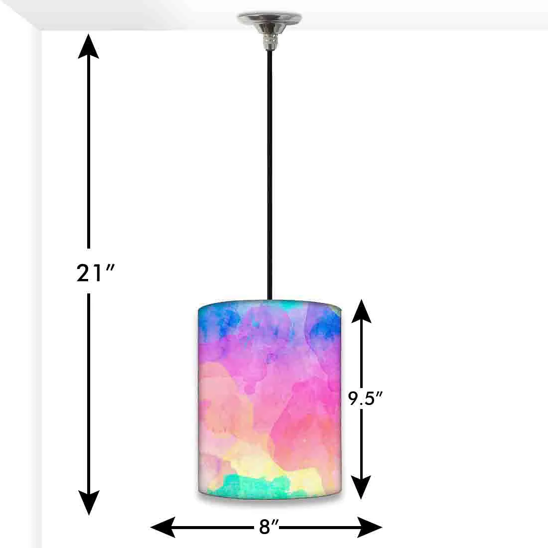 Beautiful Outdoor Pendant Lamp - Pink Watercolor - Image 2