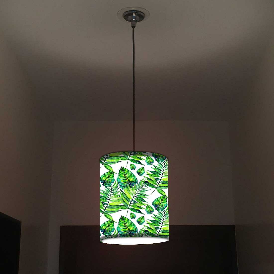 Ceiling Hanging Pendant Lamp Shade - Dark Green Tropical Leaf - Image 2