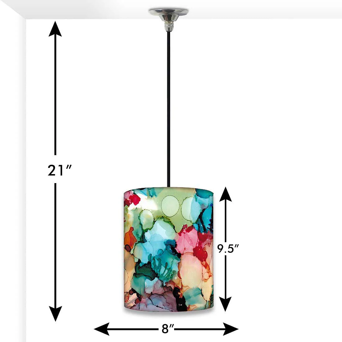 Pendant Lamp for Passage - Alcohol Ink Styled - Image 2