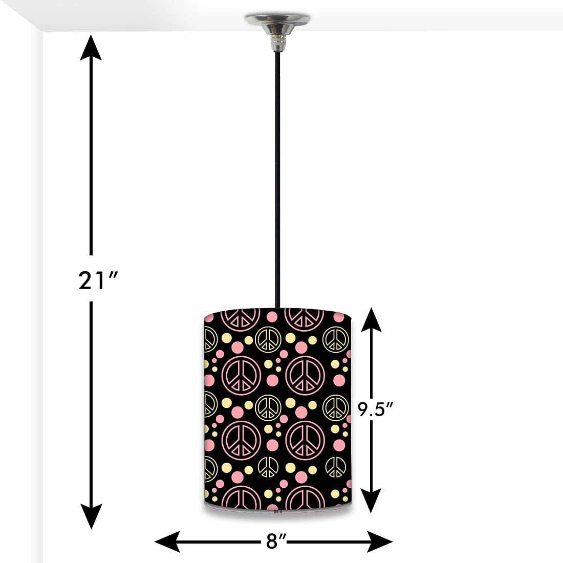 Designer Black Ceiling Pendant Lamp - Peace - Image 2