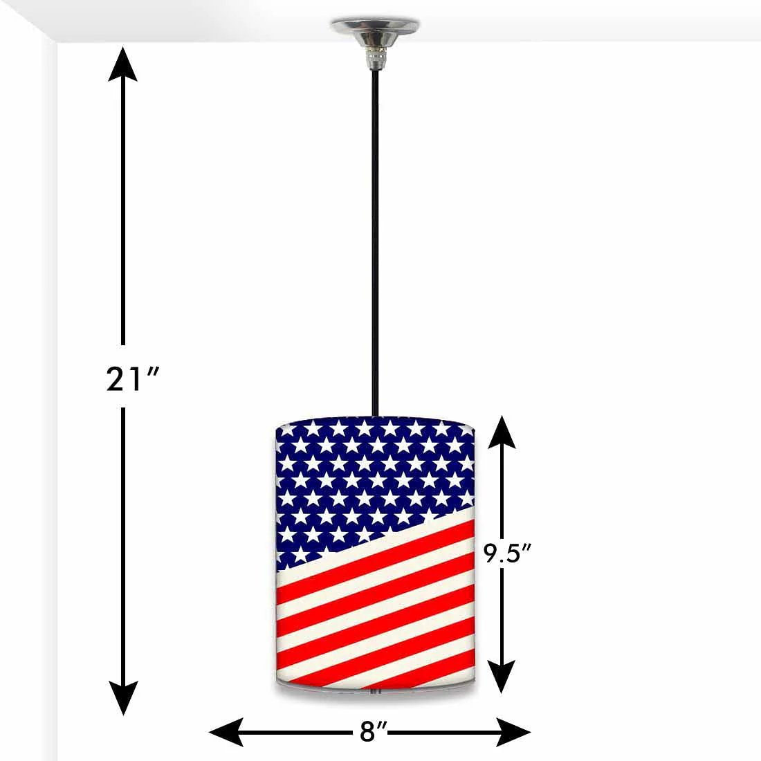 Unique Hanging Pendant Lamp - US Flag - Image 2