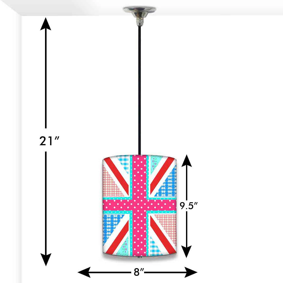 Fancy Hanging Pendant Lamp - Union Jack Pop Art - Image 2