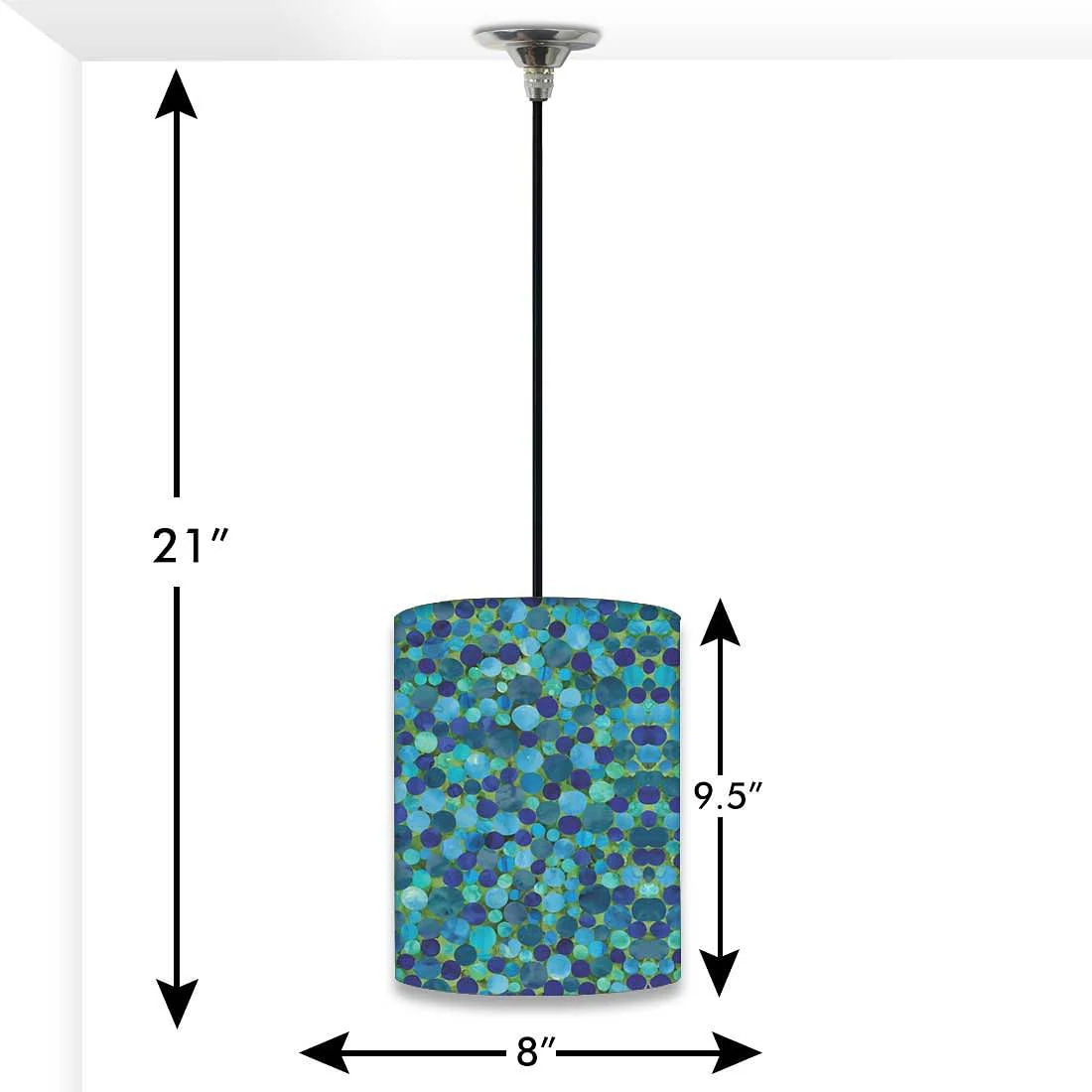Modern Outdoor Pendant Lamp - Blue Marble Dots - Image 2