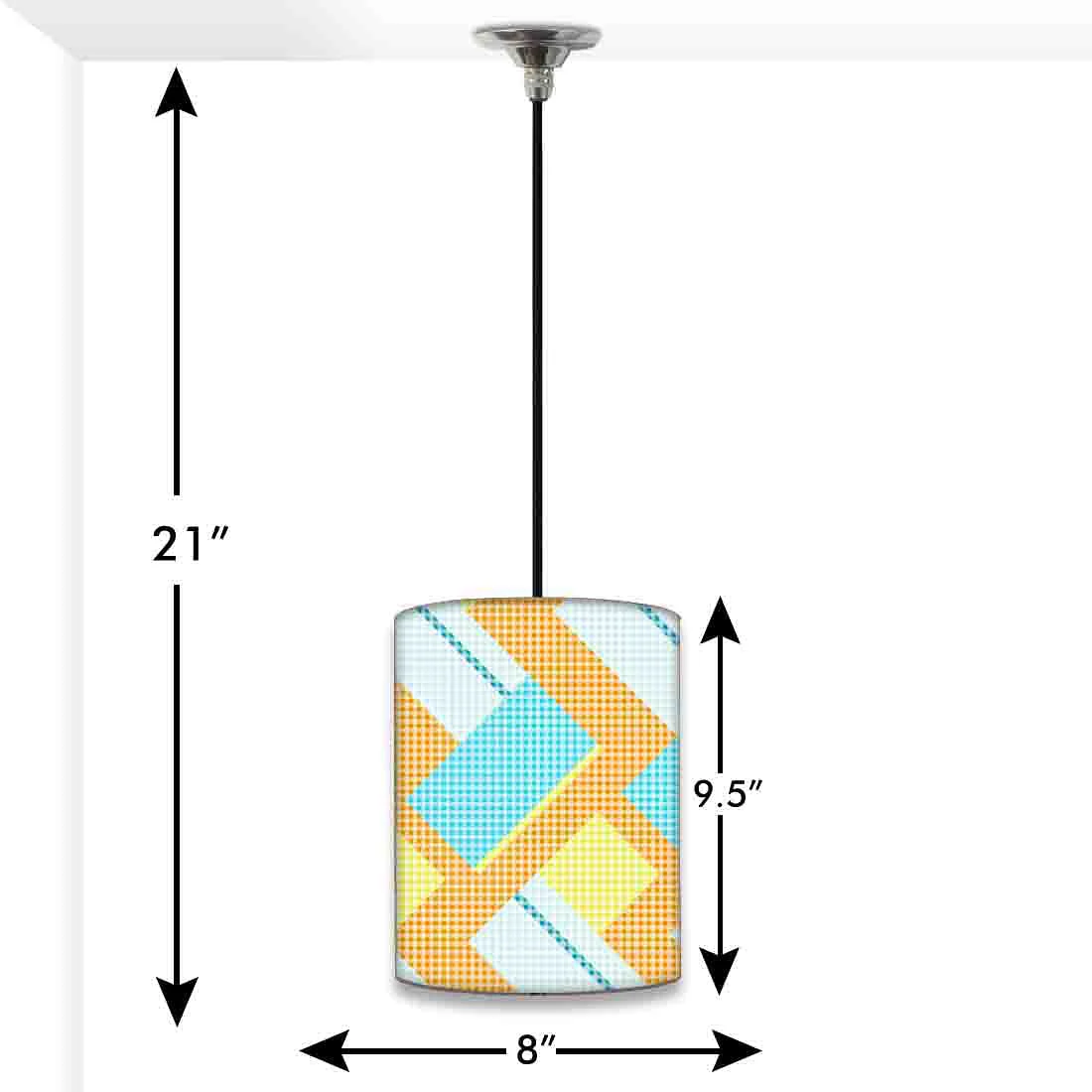 Designer Antique Hanging Pendant Lamp - Fabric With Dark Shade - Image 2