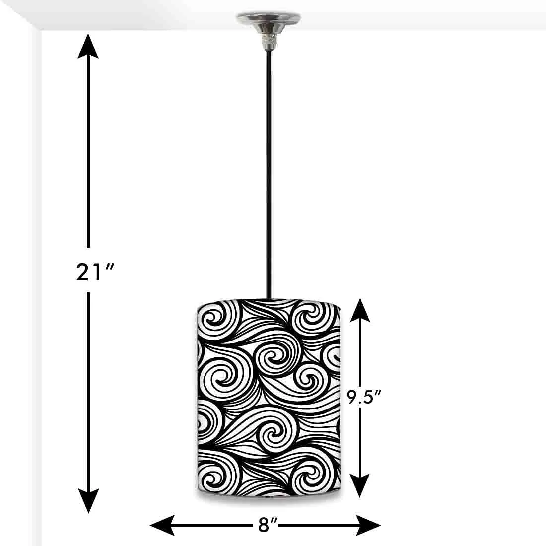 New Modern Hanging Pendant Lamp - Waves Pattern Black - Image 2