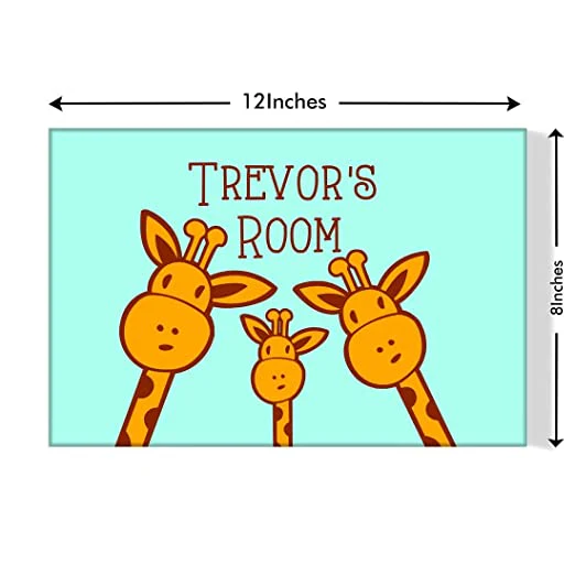 Personalized Kids Room Name Plate - Cute Giraffes - Image 3