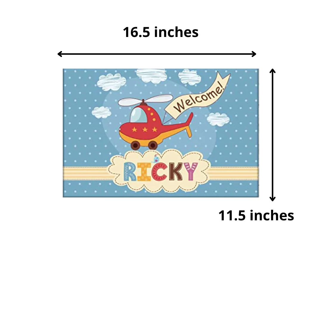 Customized Kids Room Name Plate - Helicopter & Clouds. - Image 5