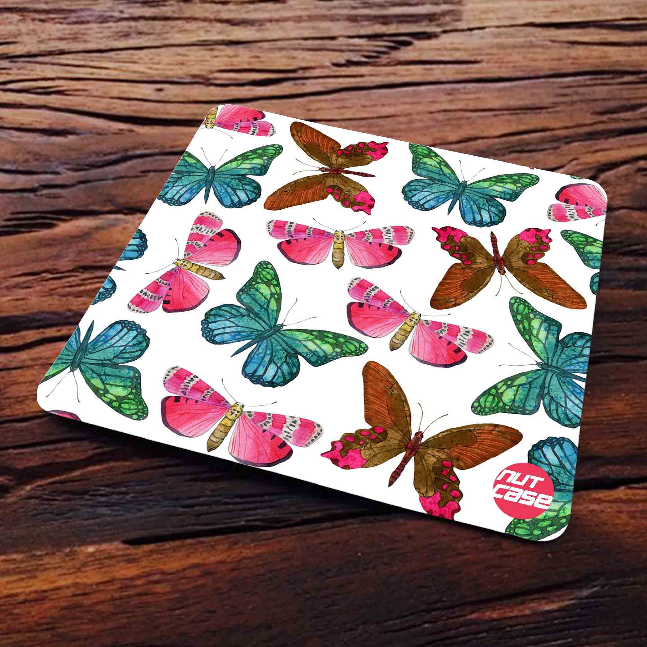 Beautiful Design Metal Cool Drink Coasters Pack of 6 for Dining Table - Butterfly - Image 3