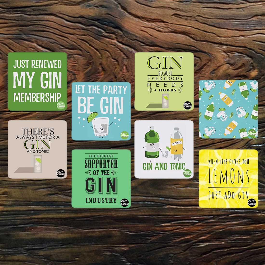 Designer Metal Coasters Set of 8 - Gin & Tonic - Image 2