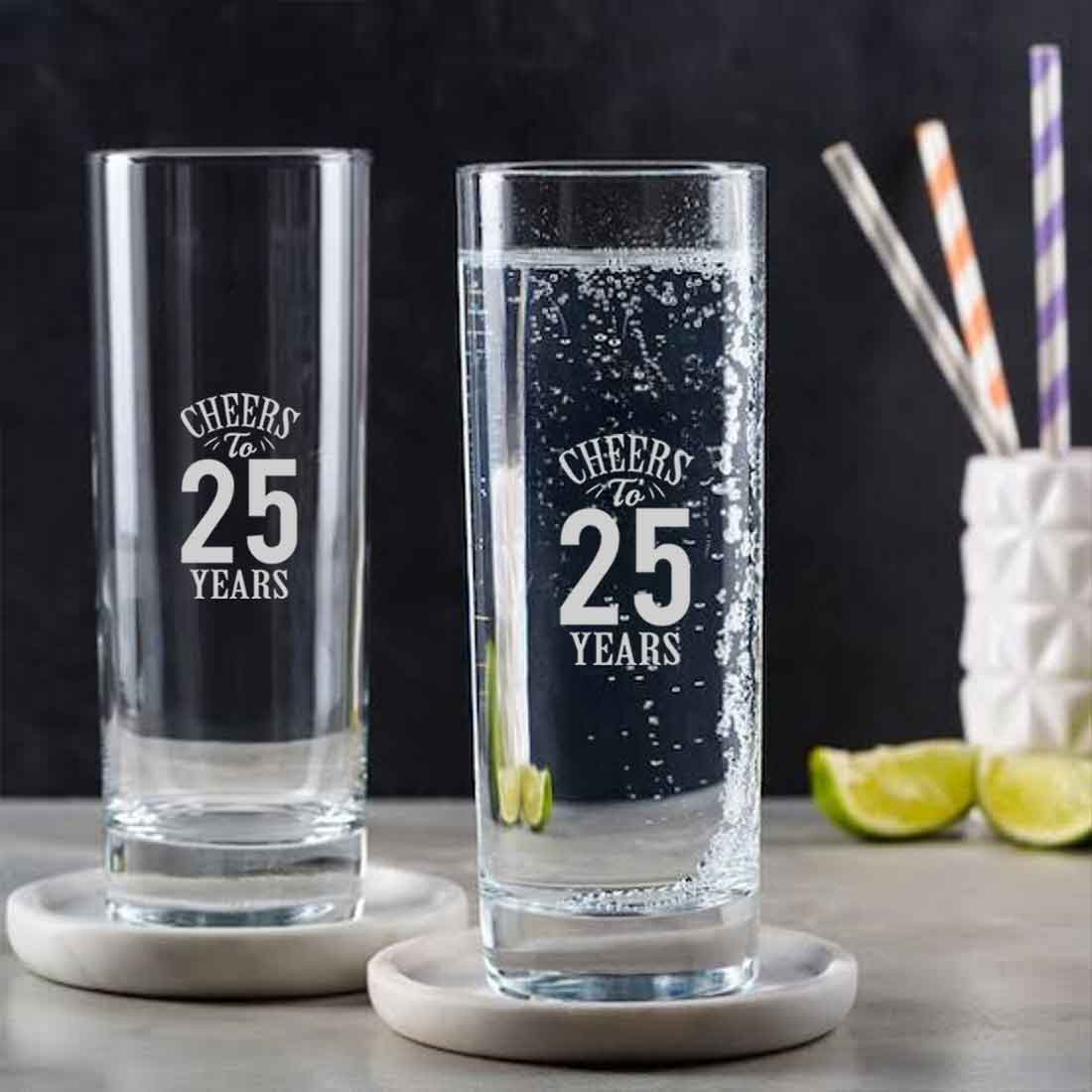 Cocktail Tall Glass Personalized with Years Engraved on Mocktail Glass - Cheers to Years - Image 2
