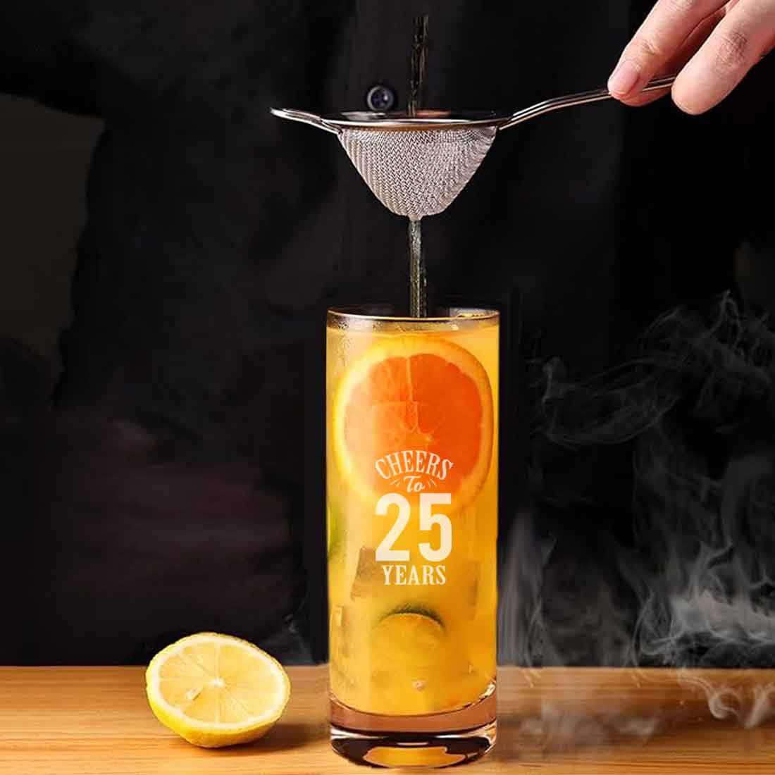 Cocktail Tall Glass Personalized with Years Engraved on Mocktail Glass - Cheers to Years - Image 6