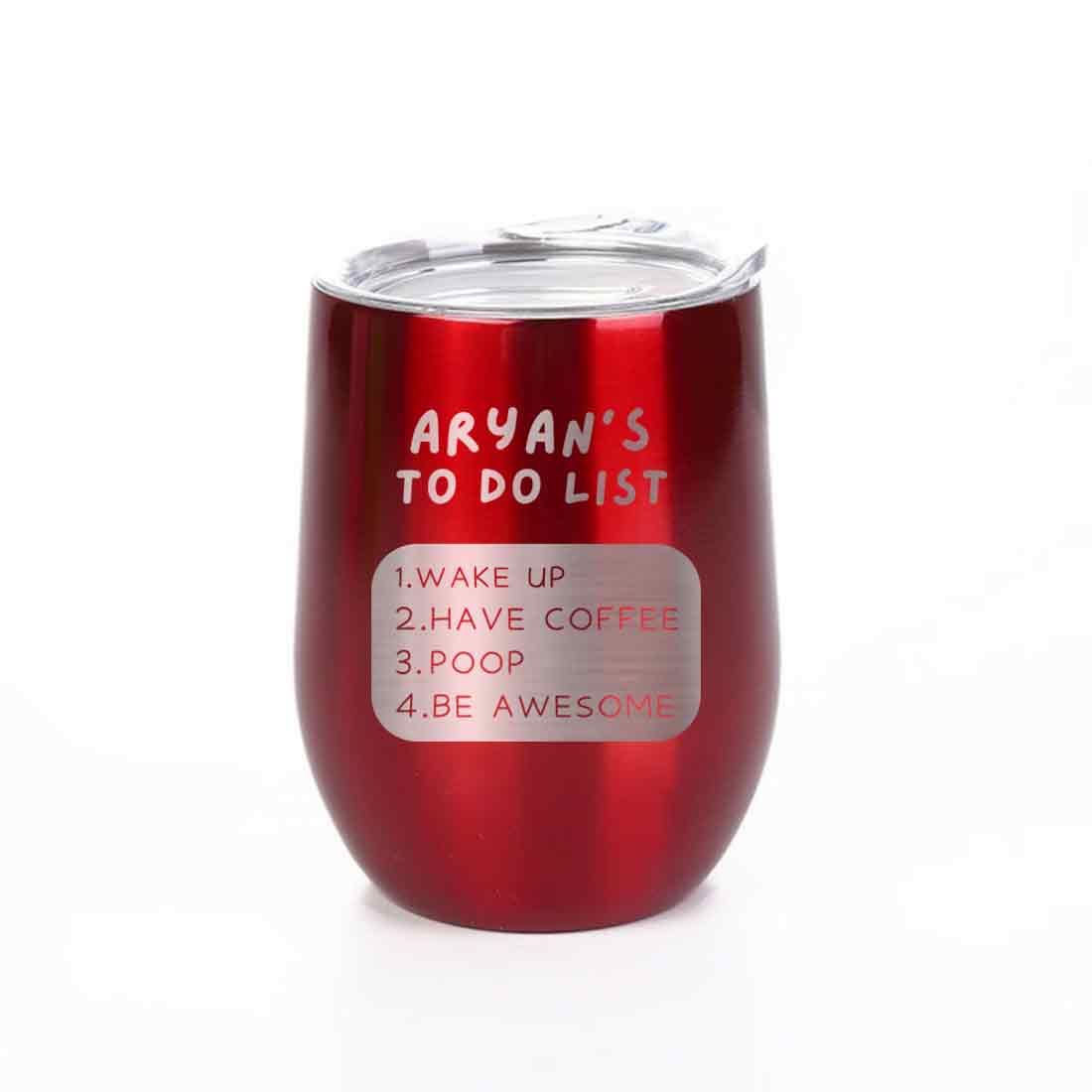 Engraved Personalized Stainless Steel Travel Coffee Cup With Lid for Office - To Do List - Image 22
