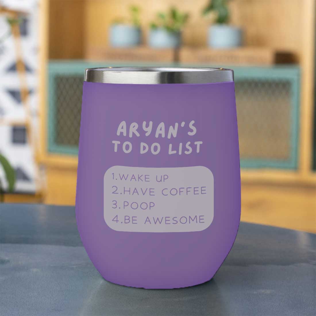 Engraved Personalized Stainless Steel Travel Coffee Cup With Lid for Office - To Do List - Image 3