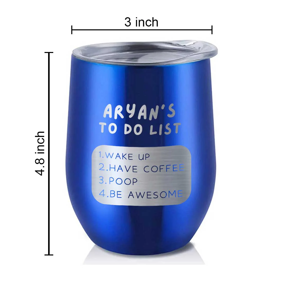 Engraved Personalized Stainless Steel Travel Coffee Cup With Lid for Office - To Do List - Image 30