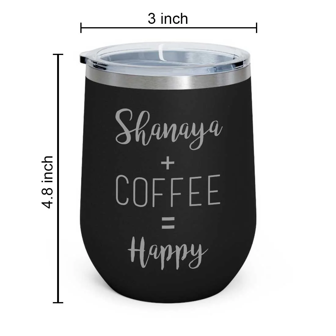 Personalized Coffee Cup with lid Name Engraved Stainless Steel Mug-Happy - Image 10