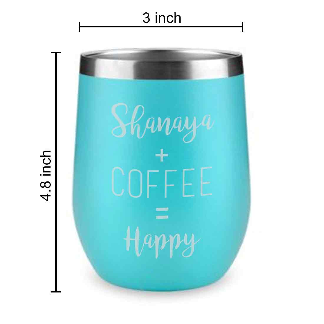 Personalized Coffee Cup with lid Name Engraved Stainless Steel Mug-Happy - Image 20