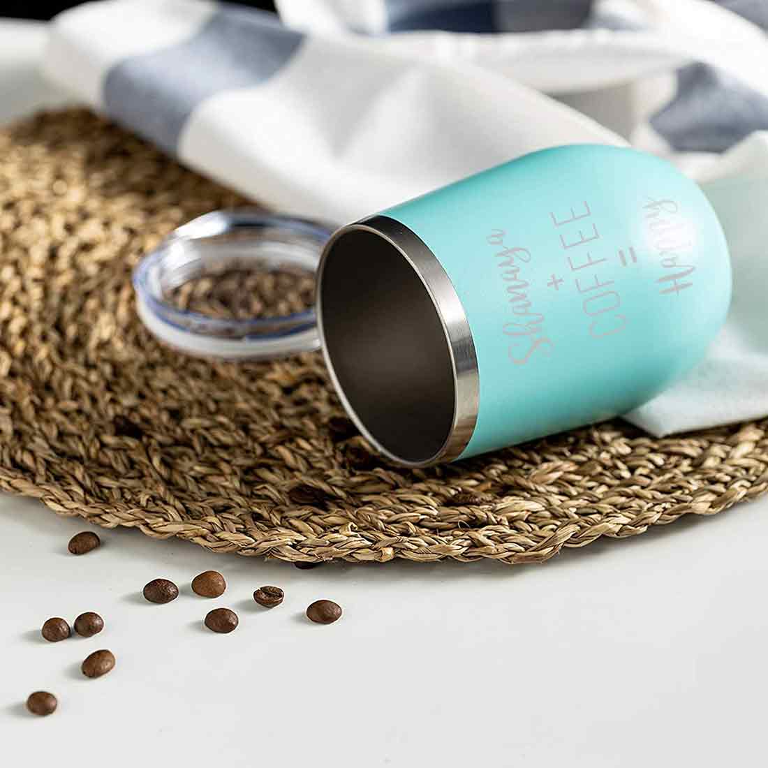 Personalized Coffee Cup with lid Name Engraved Stainless Steel Mug-Happy - Image 21
