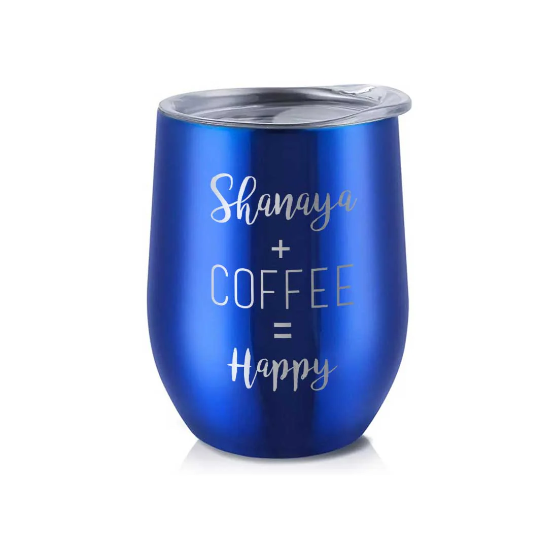 Personalized Coffee Cup with lid Name Engraved Stainless Steel Mug-Happy - Image 27