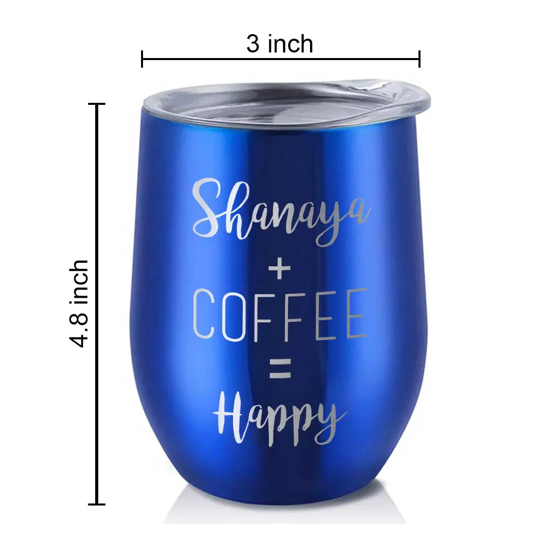 Personalized Coffee Cup with lid Name Engraved Stainless Steel Mug-Happy - Image 29