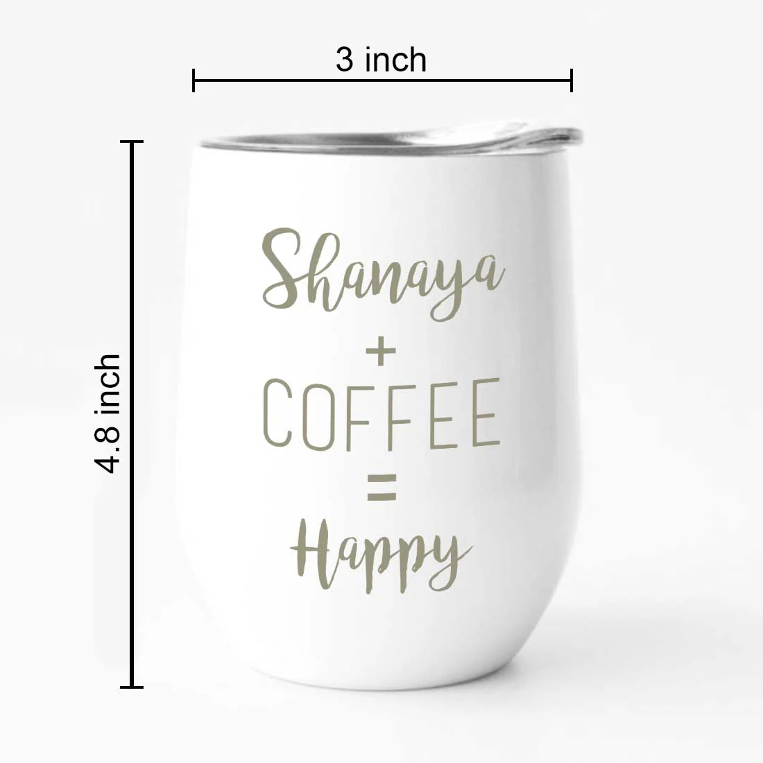 Personalized Coffee Cup with lid Name Engraved Stainless Steel Mug-Happy - Image 32