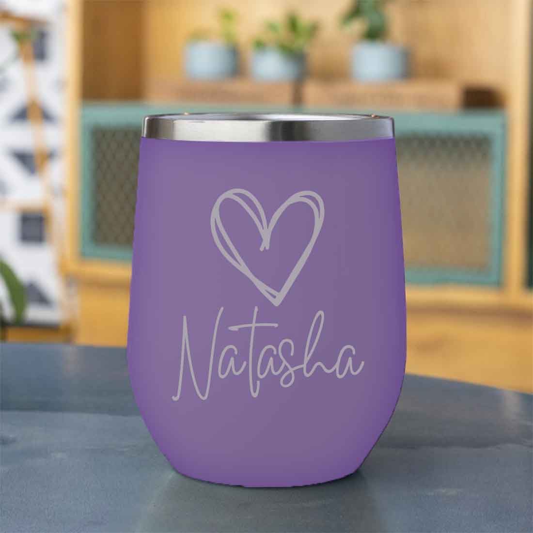 Customized Insulated Coffee Flask Mug With Name Engraved Design (350 ML) - Heart - Image 10