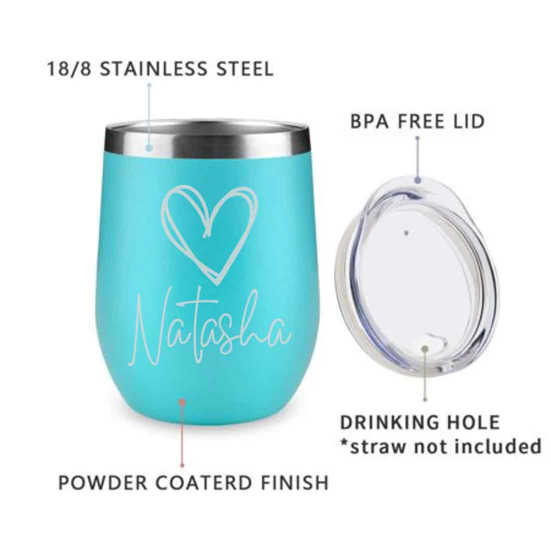 Customized Insulated Coffee Flask Mug With Name Engraved Design (350 ML) - Heart - Image 17