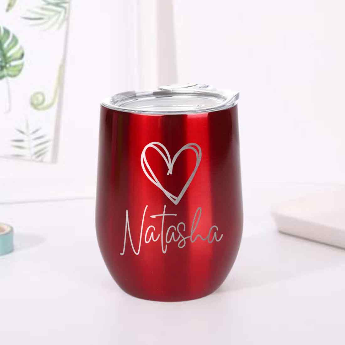 Customized Insulated Coffee Flask Mug With Name Engraved Design (350 ML) - Heart - Image 24