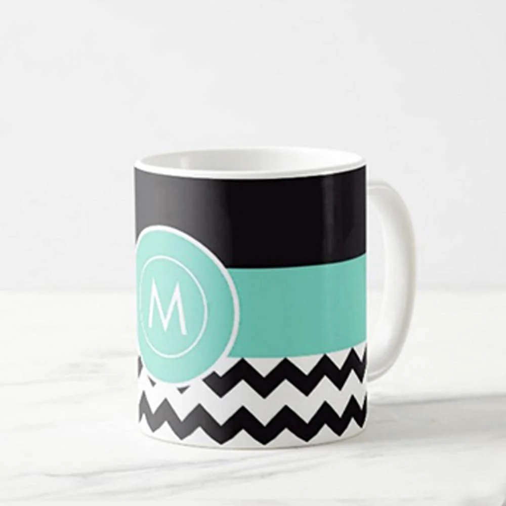 Design Your Own Mug - Blue Black Strip - Image 3