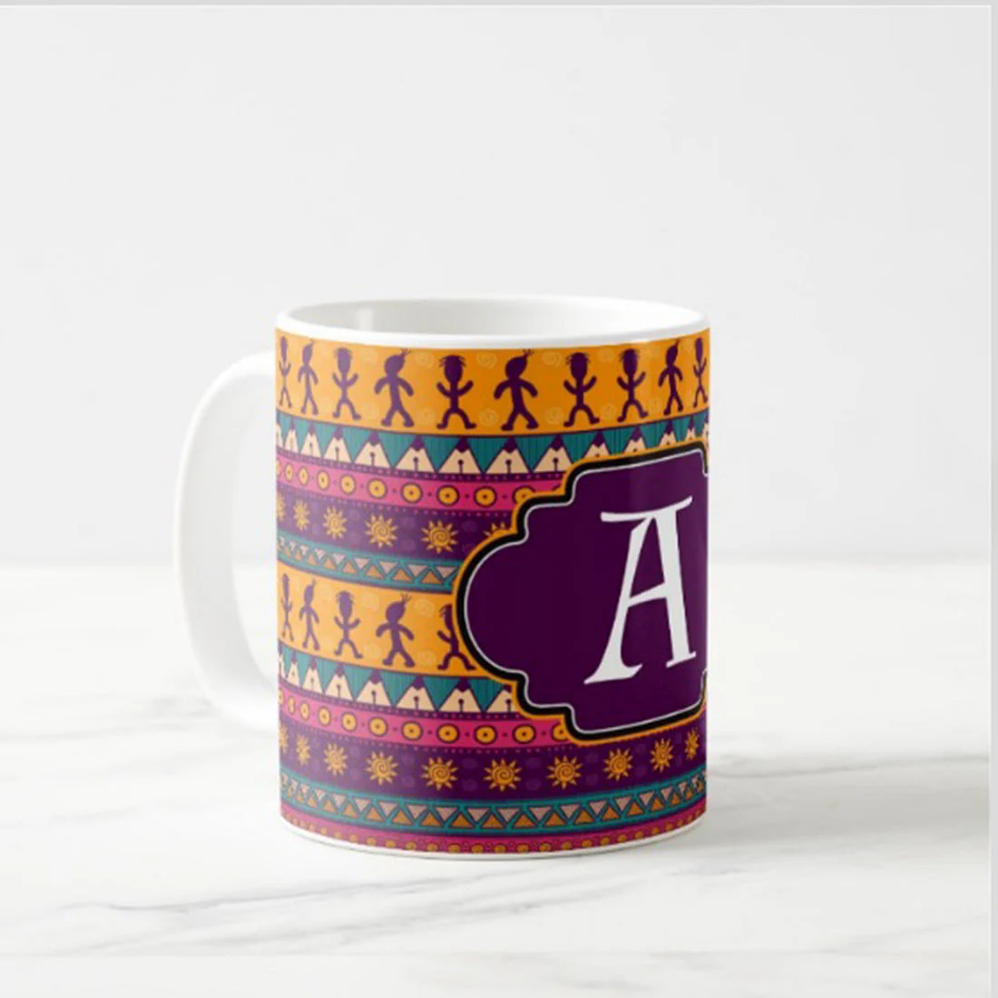 Personalized Travel Mugs - Orange Ethnic - Image 2