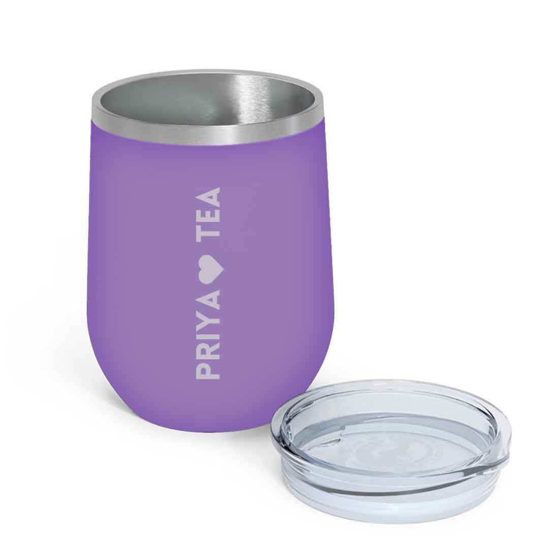 Personalised Coffee Mug With Lid Engraved Stainless Steel Travel Mug Cup (350 ML) - Tea Lover - Image 2