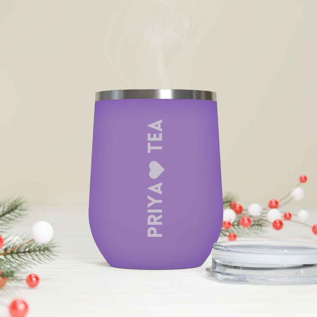 Personalised Coffee Mug With Lid Engraved Stainless Steel Travel Mug Cup (350 ML) - Tea Lover - Image 3