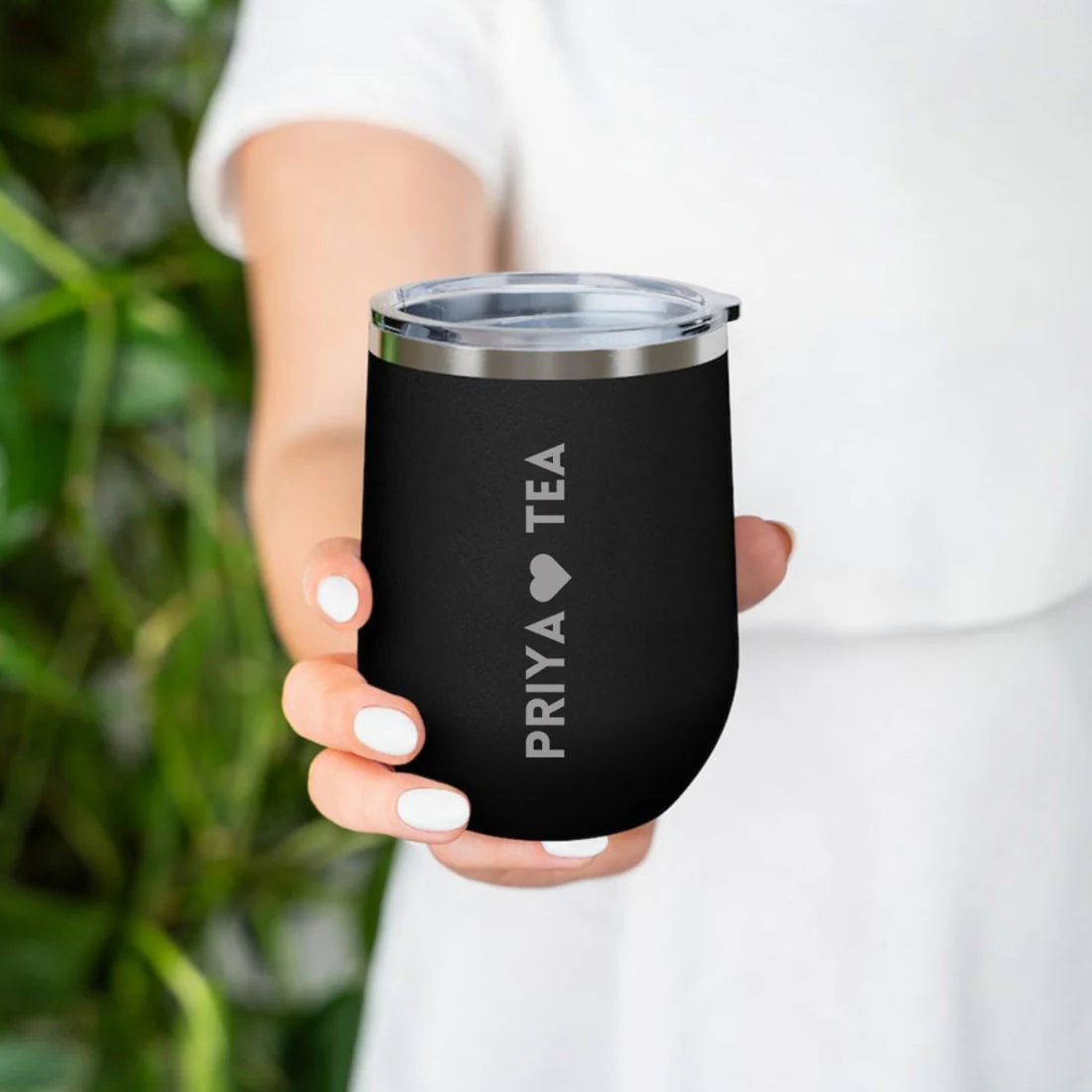 Personalised Coffee Mug With Lid Engraved Stainless Steel Travel Mug Cup (350 ML) - Tea Lover - Image 4