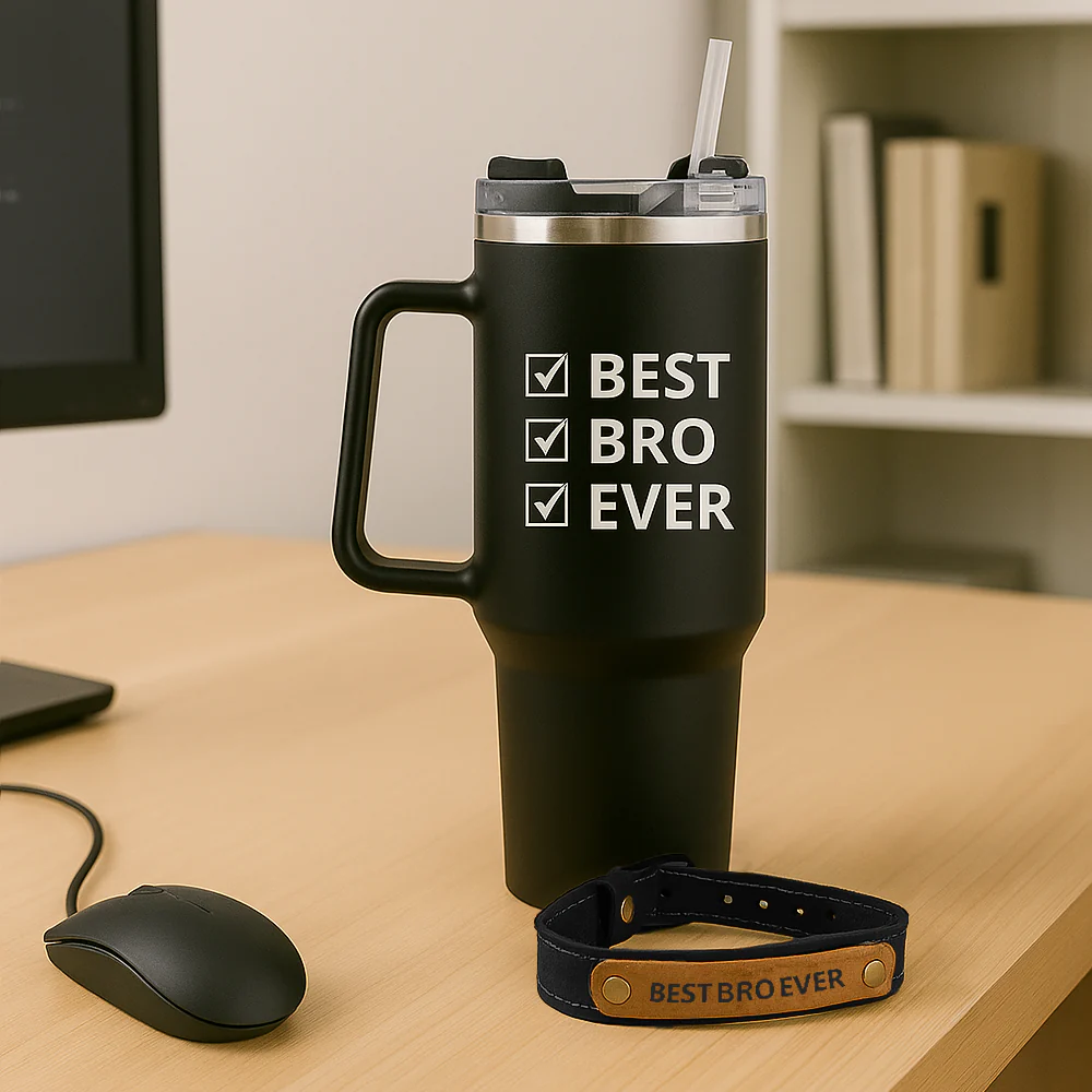 Coffee Tumbler 1200ml Presents for Brother - Large Insulated Travel Mug Raksha Bandhan Gift - Image 2